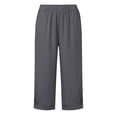 thumbnail image 5 of JUSLIO Womens with Pockets Drawstring High, Waist Everyday Casual Linen Capris, 5 of 5