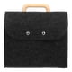 thumbnail image 1 of Bolsa de mano para negocios, organizador de archivos portátil, bolsa de fieltro con asa de madera, 1 of 8