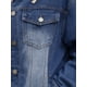 thumbnail image 5 of Chaqueta de mezclilla para mujer INSPIRE CHIC con capucha, de manga larga, desgastada, con botones y capucha desmontable, 2XL, azul oscuro, 5 of 5