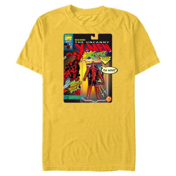 Marvel Deadpool X-Men Toy Figure - Short Sleeve Blended T-Shirt for Adults - Customized-Yellow