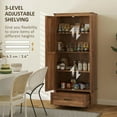 thumbnail image 5 of Yardi Yarda 72" Farmhouse Pantry Cabinet, Cabinet with Adjustable Shelves and 2 Doors, Kitchen Pantry Cabinet for Indoor, Brown, 5 of 7