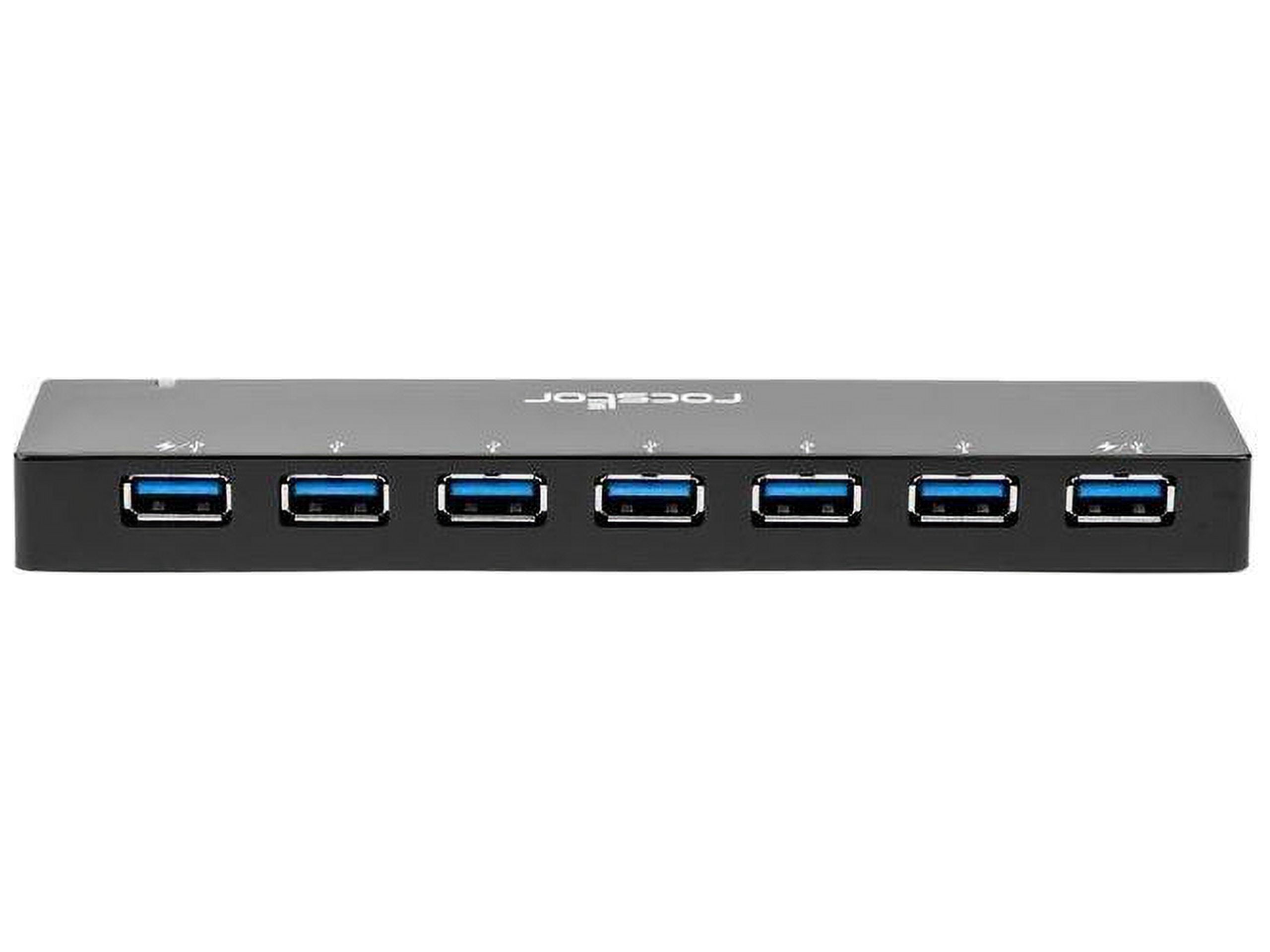 Rocstor 7-port USB Hub - USB 3.0 - External - 7 USB Port(s) - 7 USB 3.0 Port(s) 2 CHARGING PORTS - 2 X 1.5A