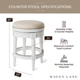 thumbnail image 5 of Maven Lane Pullman Backless Counter Stool in Alabaster White Finish with Cream Fabric Upholstery, Set of 3, 5 of 6