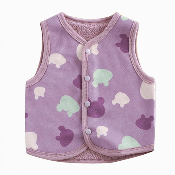 NIEWTR Baby Boys Girls Fleece Vest Button Down Sleeveless Jacket Cute Kids Fall Winter Waistcoat Outerwear with Pocket
