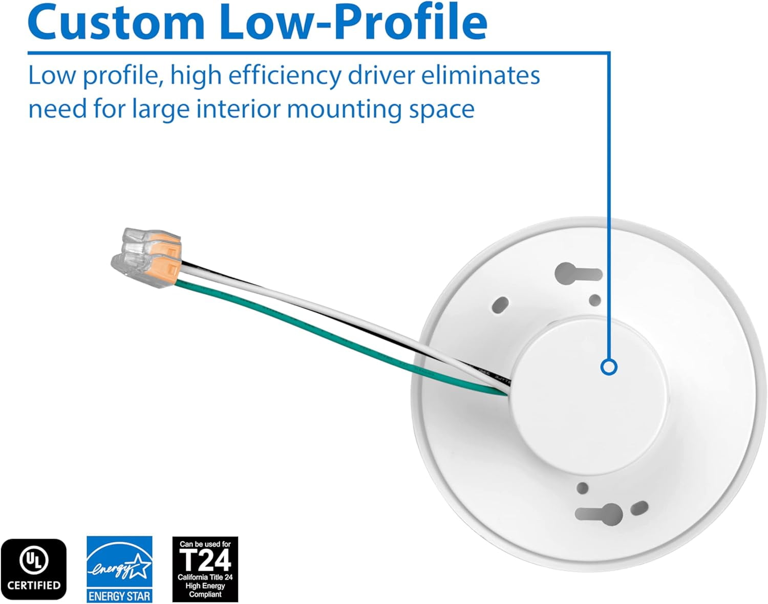 NICOR Lighting DLF301203KWH SureFit(v3) LED Flush Mount Ceiling Light, 3000K with Round White Trim