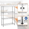 thumbnail image 3 of Wire Shelving Unit 4 Tier Wide Kitchen Shelf Adjustable Storage Shelf Metal Microwave Rack NSF Shelves 14" D x 36" W x 54" H Steel Utility Layer Shelf for Pantry Closet Laundry, Silver, 3 of 7