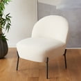 thumbnail image 4 of SAFAVIEH Brax Tufted Petite Slipper Chairs, Cream/Black (21.4 in. W x 25.7 in. D x 26 in. H), 4 of 12