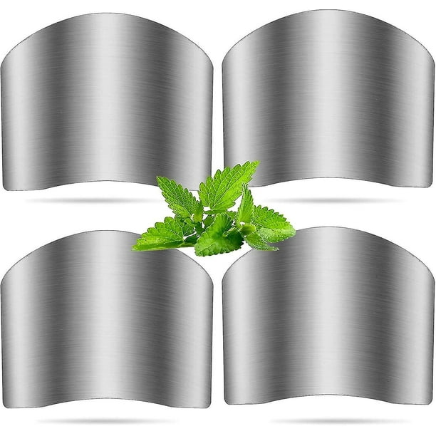 Protectores de dedos para cortar, protectores de dedos de acero inoxidable, protectores de cuchillos para cortar, trocear y rebanar, protectores de pulgar para herramientas de cocina.
