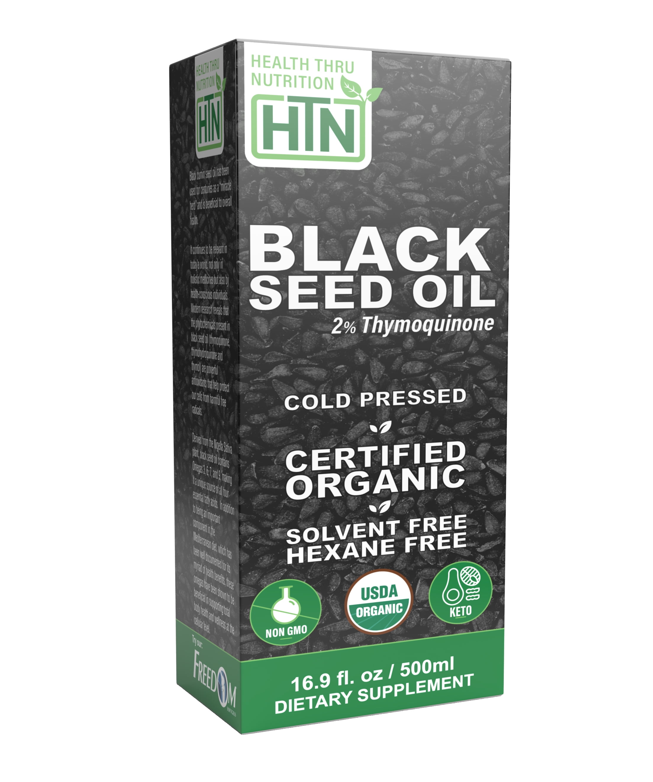 Black Seed Oil Liquid (2 Thymoquinone) 16.9 fl. Oz Bottle (NONGMO) by