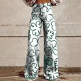 thumbnail image 2 of frariair High Waisted Jeans for Women Wide Leg Pants Woman Waist Floral Patterned Lightweight Loose Fit Casual Colorful Trouser Imitation White, 2 of 4