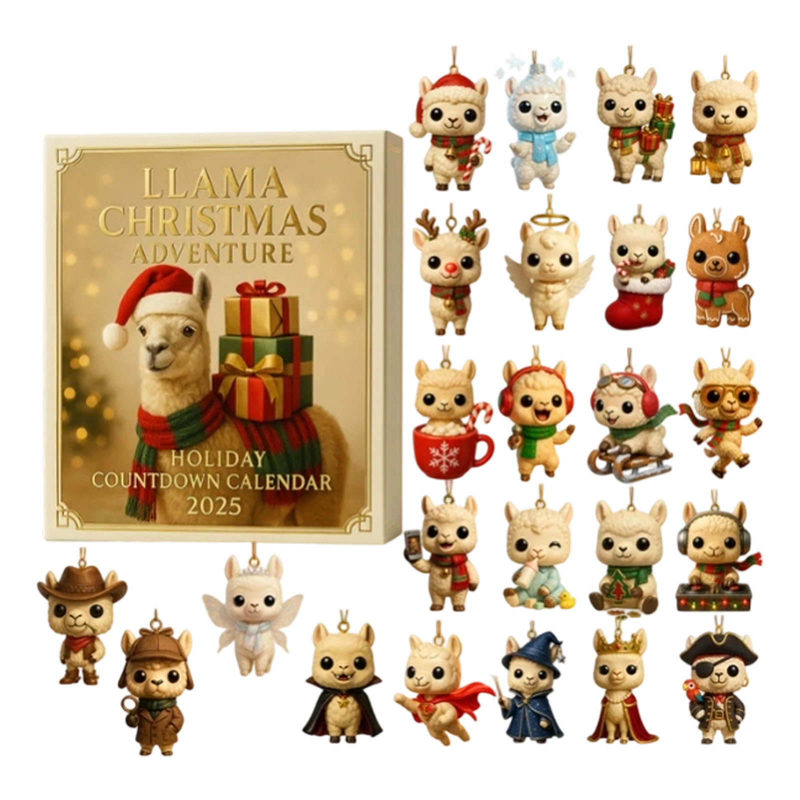 Calendario De Cuenta Atrás Con Collar Colgante Para Mujeres Y Niñas – 24 Joyas Para Navidad, Bodas, Fiestas Y Eventos Especiales