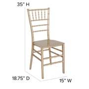 Flash Furniture Hercules Series Adult Size Resin Stacking Chiavari Chair, Gold