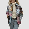 thumbnail image 6 of adviicd Womens Puffer Jacket Vintage Floral Printed Quilted Y2k Patchwork Coat Fall Fashion Clothes (Light Blue, XXL), 6 of 9
