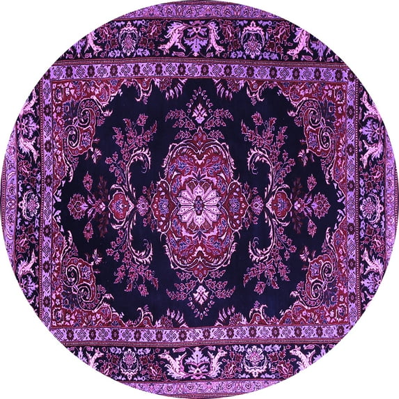 Ahgly Company Indoor Round Persian Purple Traditional Area Rugs, 3' Round