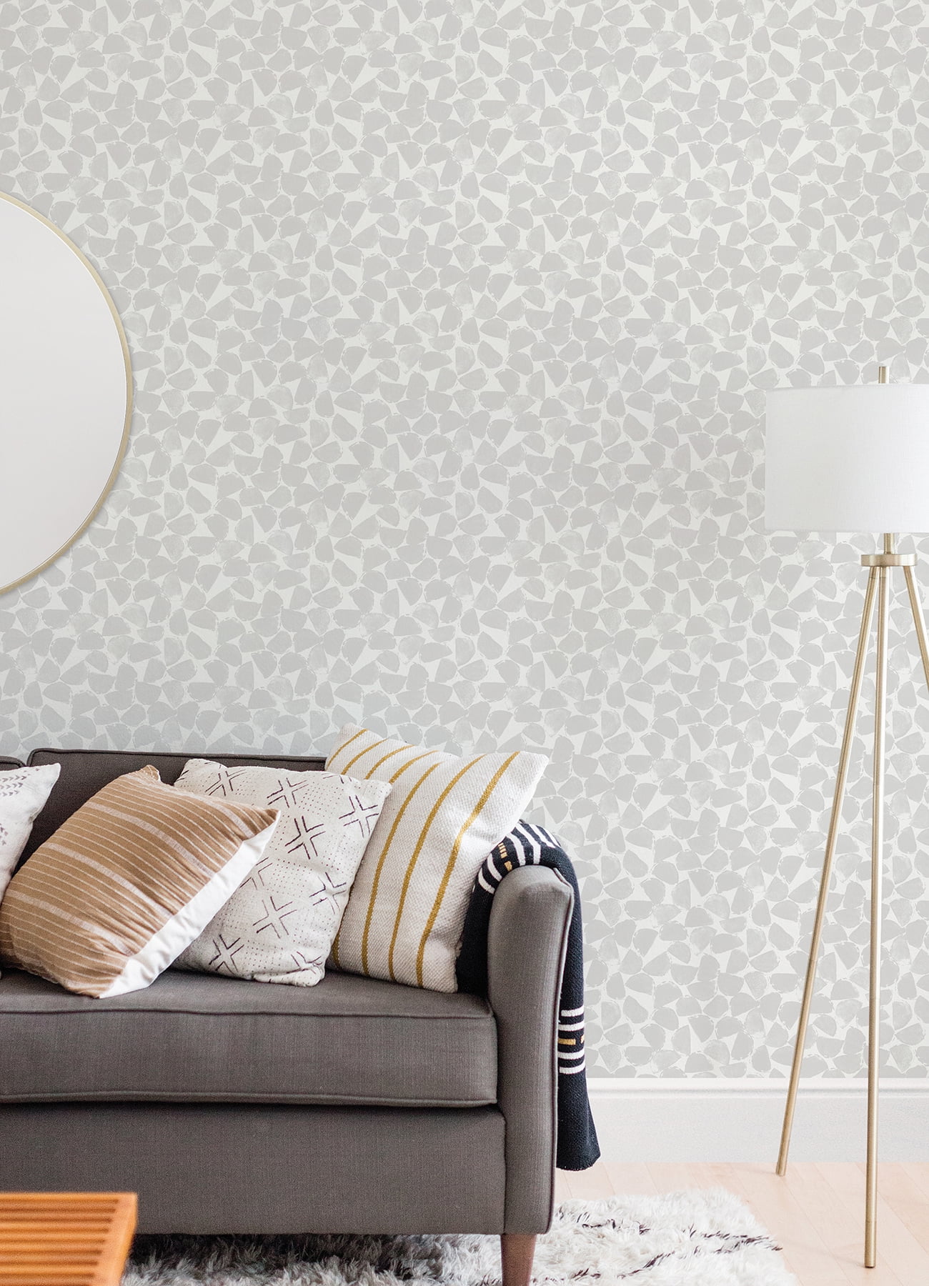 InHome Bliss Print Grey Peel & Stick Wallpaper