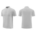 thumbnail image 3 of AHTJRT Men's Summer Stand-Up Collar Short Sleeve T-Shirts Casual Running Training Pullover Top Gray 4XL, 3 of 3