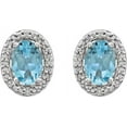 thumbnail image 2 of Sterling Silver Sky Blue Topaz & .025 CTW Diamond Earrings, 2 of 5