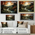 thumbnail image 4 of Designart "Garden of Eden Orange Green Mountain I" Landscapes Floater Framed Canvas Wall Art, 4 of 7