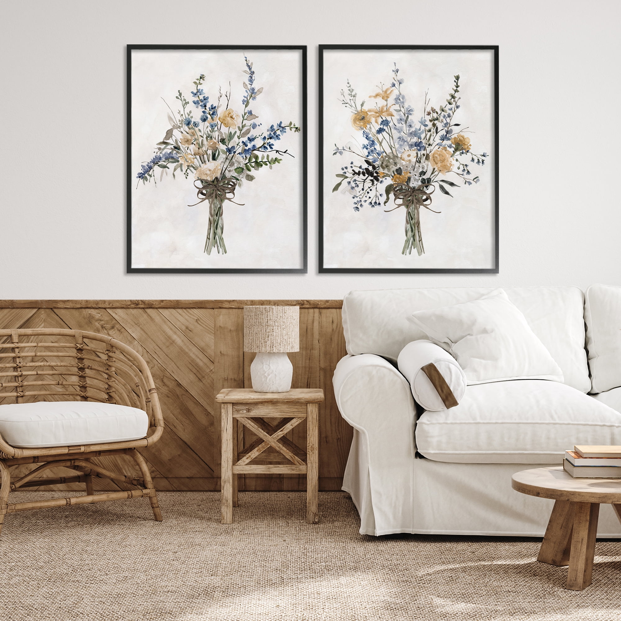Stupell Industries Bushels of Herbs 2 Piece Black Framed Giclee Art Set, design by Carol Robinson