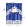 thumbnail image 2 of Butterfly Embroidered 3-Piece Kitchen Curtain Tiers & Swag Set, Navy color, 58x36 & 28x36 inches for daily life and holiday, 2 of 3