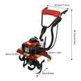 thumbnail image 2 of 63 cc 4-Cycle Gas Powered Tiller Cultivator, Steel Front Tine Tiller for Gardening with Wheels, 14 Inch Tilling Width, 2-5.9 Inch Tilling Depth Adjustable, Air-Cooled, 2 of 24