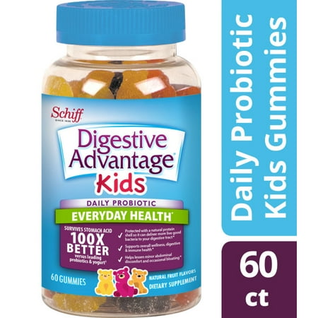 Digestive Advantage Kids Daily Probiotic Gummies, Natural Fruit Flavors - 60
