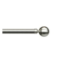 Linen Avenue Ball Single Window Curtain Rod Set, 28 to 48-inch, Polished Nickel
