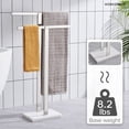 thumbnail image 4 of KOKOSIRI Bathroom Towel Rack 2-Tier Standing Towel Racks with Marble Base, Stainless Steel Freestanding Towel Bars, Thicken Steady Design, Polished Chrome THS0001-CH, 4 of 7