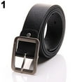 thumbnail image 2 of Eosunjian Men's Fashion Solid Color Faux Leather Buckle Waist Strap Business Casual Belt Black, 2 of 3