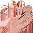 thumbnail image 2 of Birthday Party Decorations: 3 Pack 3.3 x 9.9 ft Rose Gold Foil Fringe Curtains Party Supplies, Tinsel Curtain Backdrop for Parties/Birthday/Photo Booth, 2 of 7