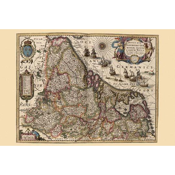 Map of Picardy, France-Fine art canvas print (20" x 30")