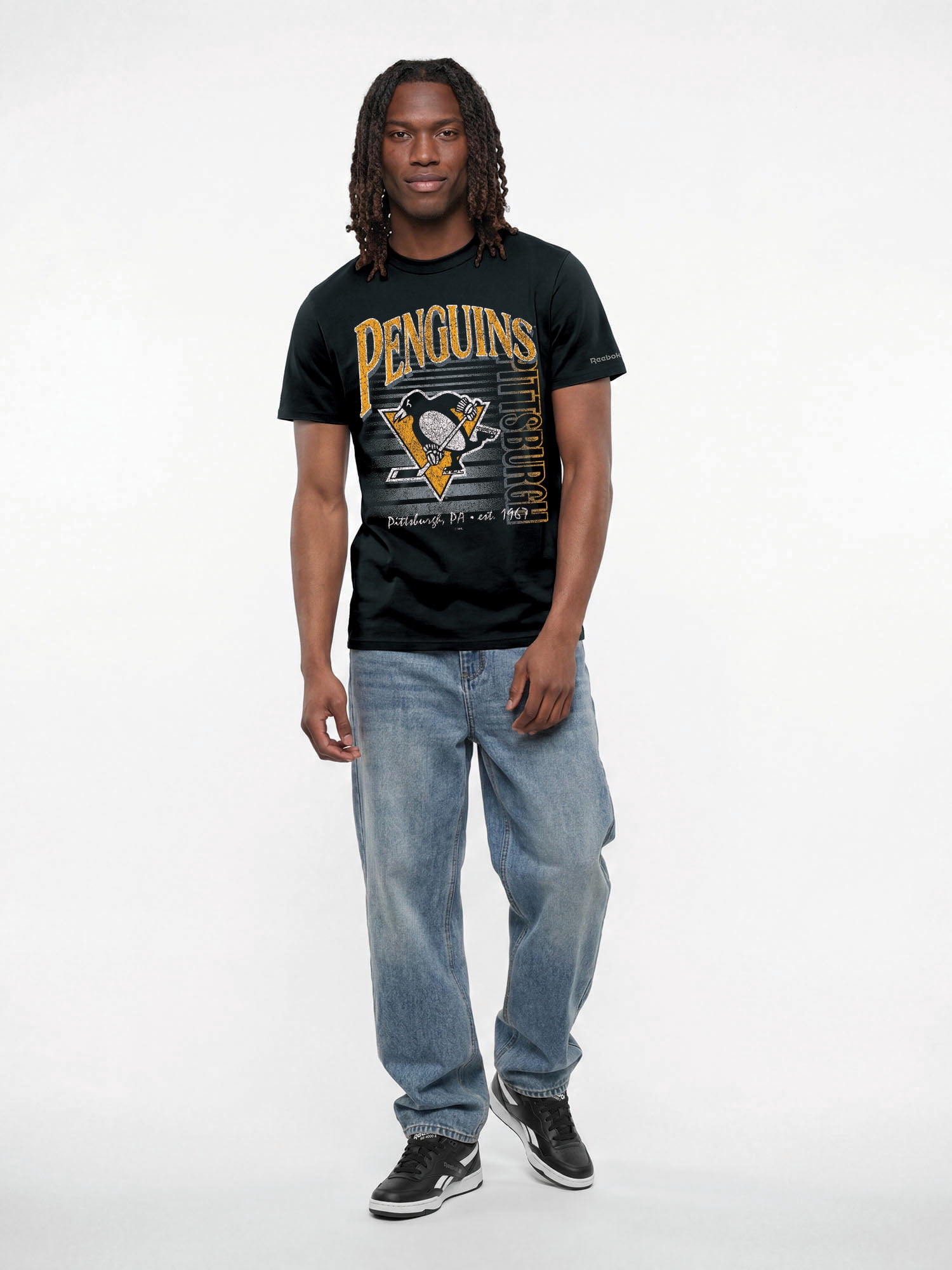 Pittsburgh Penguins Reebok Mens Crew Neck Short Sleeve T-Shirt