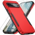 thumbnail image 1 of KOMI for Pixel 9 Pro XL Case,Google Pixel 9 Pro XL Case,with Screen Protector,[Military Grade Drop Tested] Heavy-Duty Tough Rugged Shockproof Protective Case for Google Pixel 9 Pro XL, Red, 1 of 5