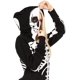 thumbnail image 4 of Disfraz de esqueleto de Halloween para mujer - Mono cómodo y fácil de usar para adultos - Estampado delantero y trasero con máscara con cremallera, S, 4 of 5