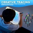 thumbnail image 6 of Contixo 17'' LED Glow Drawing Board for Kids with Stand, 9 Brightness Levels, Rechargeable Light-Up Message Board, 12 Neon Pens, USB-C Art Easel, Mess-Free Drawing Tablet, 6 of 8