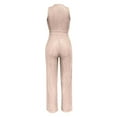 thumbnail image 4 of Fashion Jumpsuit for Women Sequin Sparkly Crewneck High Waist Jumper Slimming Glitter Evening Long Pant Clubwear, Rose Gold, M, 4 of 5