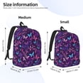 thumbnail image 4 of Japuie Bright Purple Butterflies Durable Canvas Laptop Backpack - Water-Resistant, Adjustable Shoulder Strap, Large Capacity for 15-17in Laptops, Stylish & Lightweight for School, Work & Travel, 4 of 5