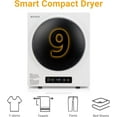 thumbnail image 5 of ROVSUN 9LBS Portable Clothes Dryer, 2.6cu.ft High End Front Load Tumble Laundry Dryer with Stainless Steel Tub & LCD Tough Control Panel, White, 110V, 5 of 9