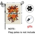 thumbnail image 3 of Welcome Fall Garden Flag Pumpkin Sunflower Maple Leaf Wreath Flags Banners 12.5x18 Inch Burlap Vertical Double Sided Design Outside Decoration Small Sign For The Harvest Festival, 3 of 5