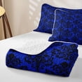 thumbnail image 4 of Erosebridal Hippie Damask Twin Quilt Set, Boho Blossom Twin Coverlet Set, Royal Blue Black 2-Piece, 1 Bedspread and 1 Pillowcase, 4 of 7