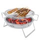 thumbnail image 1 of Stainless Steel Mini BBQ Grill Folding Portable Round Barbecue Stove for Outdoor Camping Patio, 1 of 5