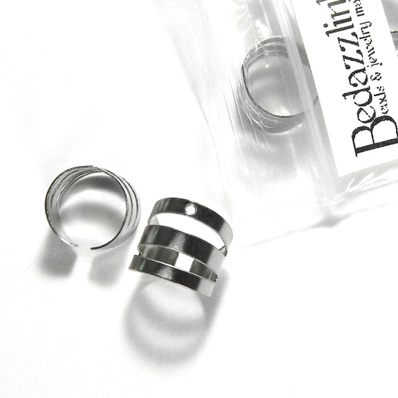 Bedazzlinbeads 10 Surgical 304 Grade Stainless Steel Ear Cuff Clip On Fake Earring Findings with Hole, Silver