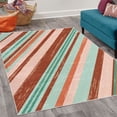 thumbnail image 2 of Vintage Decorative Rug, Diagonal Stripes on Old Aged Design Grungy Background Abstract Print, Quality Carpet for Bedroom Dorm and Living Room, 6 Sizes, Cadet Blue, by Ambesonne, 2 of 4
