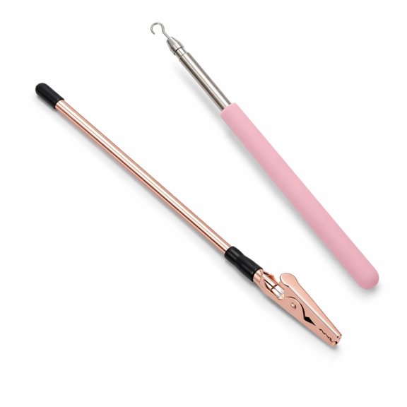 Charm Opener Bracelet Helper Tool, 2 Hooks, Retractable, Rose and Pink