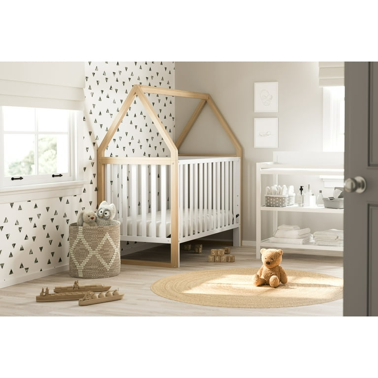 Storkcraft Orchard 5 in 1 Convertible Baby Crib White with Driftwood