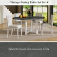 thumbnail image 4 of Harper & Bright Designs Farmhouse Extendable Dining Table Set for 4, Round Dining Table for 4 with Upholstered Chairs, Kitchen Table Set with Removable Leaf for Dining Room, Grey+White, 4 of 18