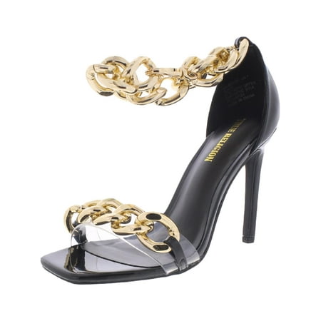 

True Religion Milagros Women s Faux Leather Chain Trim Dress Sandals