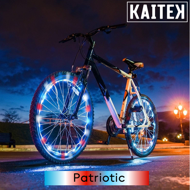 IFRENCHIE Luz LED para Rueda de Bicicleta de 2 Ruedas - Patriótica