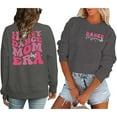 thumbnail image 2 of Fiaer,Sweatshirt for Women Crewneck Plus Size Long Sleeve Pullover Casual Loose Fit Trendy Letter Graphic Solid Tops Grey XXL, 2 of 5