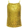 thumbnail image 4 of YUQIN Soft Tops Girls Sequin Tank Tops Sleeveless Adjustable Spaghetti Strap Crop Cami Top Carnival Sparkly Dance Blouse For Children Stylish Tee Shirts, 4 of 4